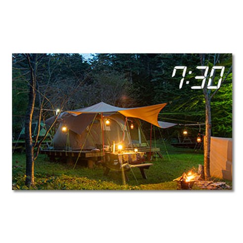 홈마인 LED 캔버스 프린팅 액자 시계 캠핑, 800-HM-CAMPING-10