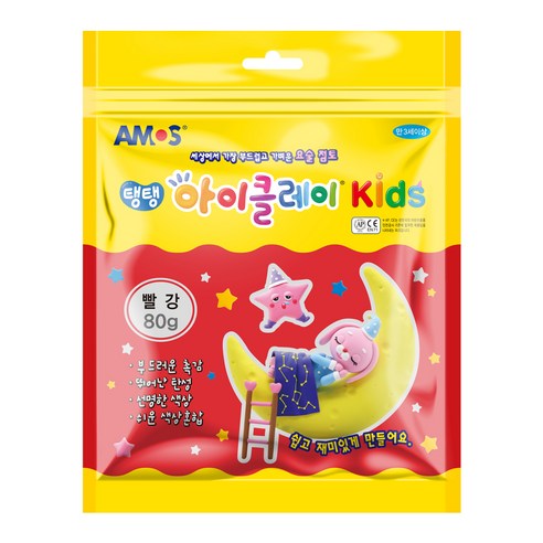 아모스 아이클레이 KIDS 파우치, 빨강, 80g