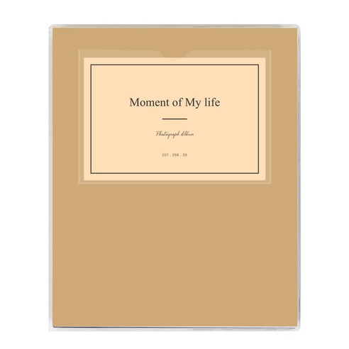 모멘트 접착식 흑지 포토앨범 비비드, 15매, 라이트브라운, 1개