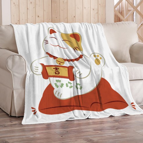 알럽홈 마네키네코 복고양이 대형 담요, Type1
