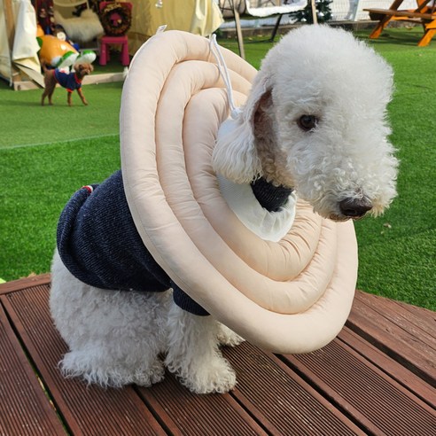 MAAH 강아지 넥카라 대형, 1개, 크림베이지