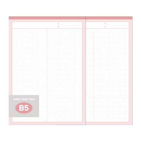 리코즈 모눈 노트패드 B5, 피치, 50개입, 2개