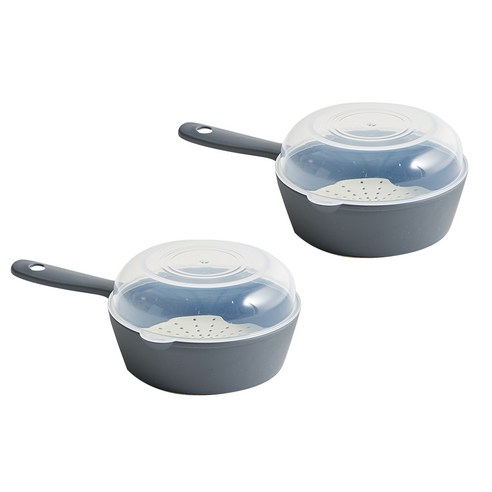 이지앤프리 손잡이 찜기 멀티 앞접시, 오션그레이, 2개