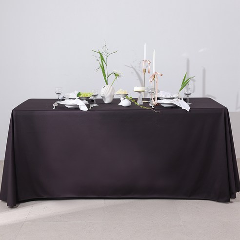 광폭 대형 고급융단 사각 테이블보, 250 x 200 cm, 브라운, 1개
