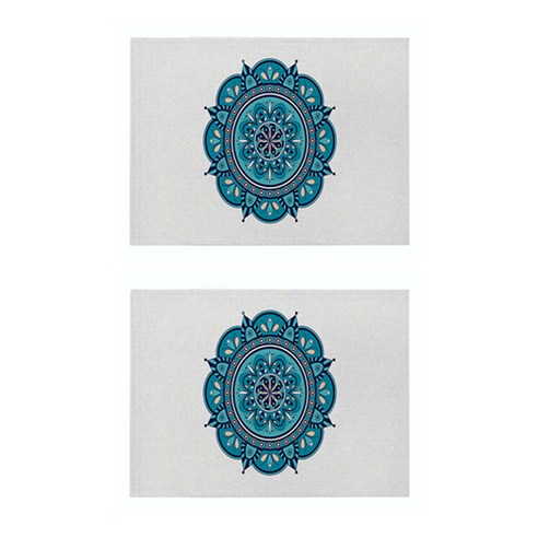 파라다이소 시크한 모던 기하학 패턴 린넨 아트 플레이스 매트 2p, 009, 32 x 21 cm