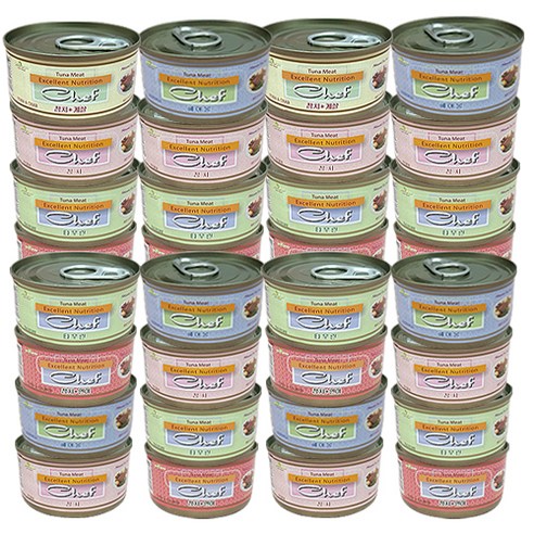 쉐프 고양이 간식캔 80g, 랜덤발송, 24개