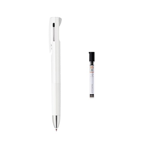 제브라 블렌 2+S 샤프 0.7mm + B샤프심, 화이트(샤프바디), 1세트