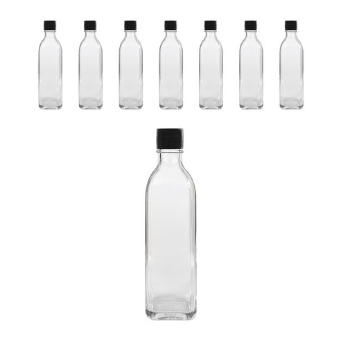 투명사각 오일병 소캡블랙캡, 8개, 300ml