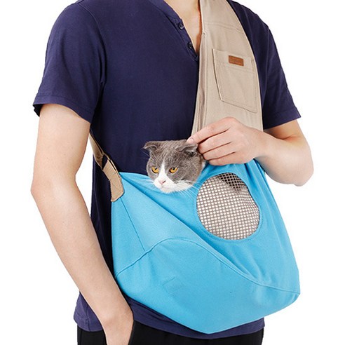 우리 댕냥이 나들이 가자 고양이 강아지 이동가방, 블루