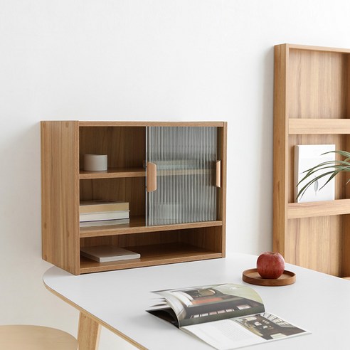 마켓비 FIKK 2문 슬라이딩 도어 유리 미니수납장 550