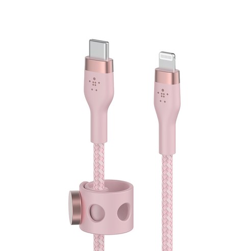 벨킨 프로 플렉스 USB-C to 라이트닝 아이폰 고속 충전 케이블 CAA011bt1M, 1m, 핑크(CAA011bt1MPK)