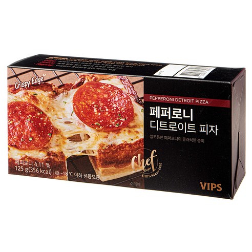 빕스 페퍼로니 디트로이트 피자 (냉동), 125g, 4개