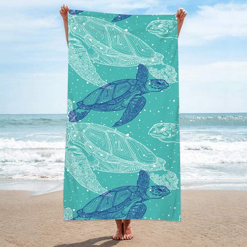 언헤브 썸머 파티 비치타월 80 x 160 cm, 29 바다와거북, 1개