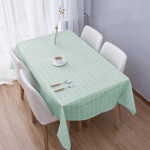 아리코 키친 방수 식탁보, 민트, 2인용(137 x 90 cm)