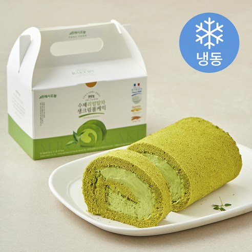 프레시오늘 우리밀 리얼버터 프랑스 우유생크림 99% 리얼 말차 수제 롤케익 (냉동), 230g, 1개