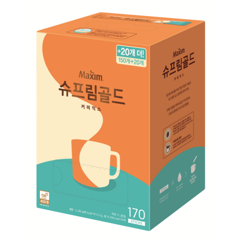 맥심 슈프림 골드 커피믹스, 170개입, 1개