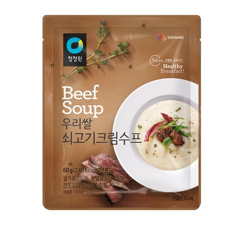 청정원 우리쌀 쇠고기크림수프, 60g, 1개