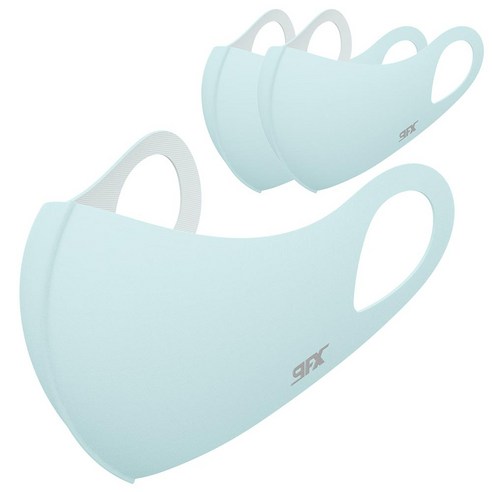 나인에프엑스 스포츠 데일리 페이스 마스크, 라이트블루, 3개