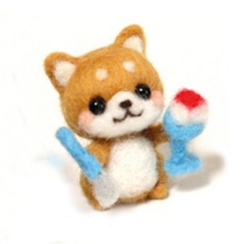 아트조이 DIY 양모펠트 키트, 1세트, 아이스크림강아지