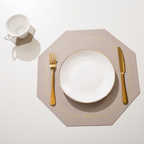 빈테리어 골드라인 팔각 테이블매트 2p, TYPE 12, 38.6 x 16 cm