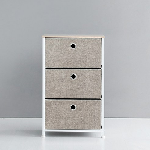 마켓비 NOVEN 패브릭 서랍장 3단 450730, 크림, 3개