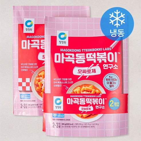 청정원 마곡동 떡볶이 연구소 모짜로제 (냉동), 365g, 2개