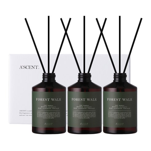 에이센트 네이처 실속형 디퓨저 200ml 3p + 섬유스틱 15p, 포레스트워크