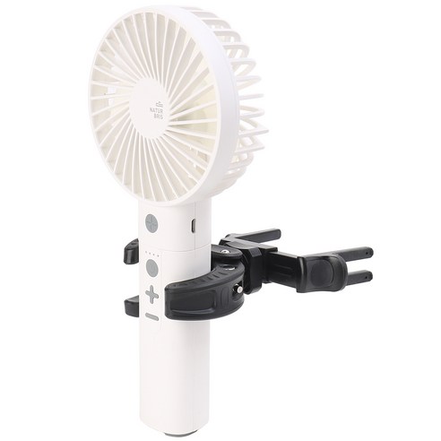 모런 차량용 무선 선풍기 + 멀티크랩 + 원형 송풍구형 거치대 세트, MR-FR116(선풍기), 화이트(선풍기)