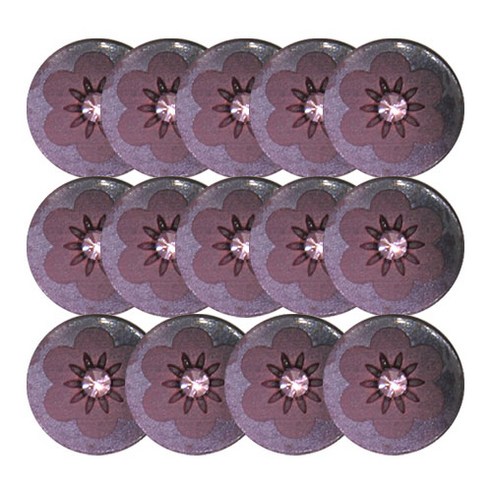 금속 고급 큐빅 단추 조각큐빅포인트 13mm, 와인, 14개