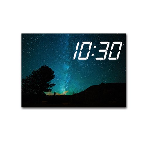 홈마인 LED 시계 / 캔버스 밤하늘 우주 프린팅 액자, 21
