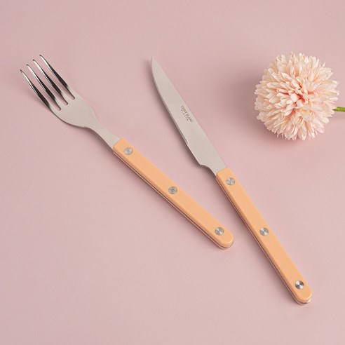 티니블랑 레브 1인 양식 디너 커트러리 세트, 피치퍼즈, 1세트, 디너포크 + 디너나이프