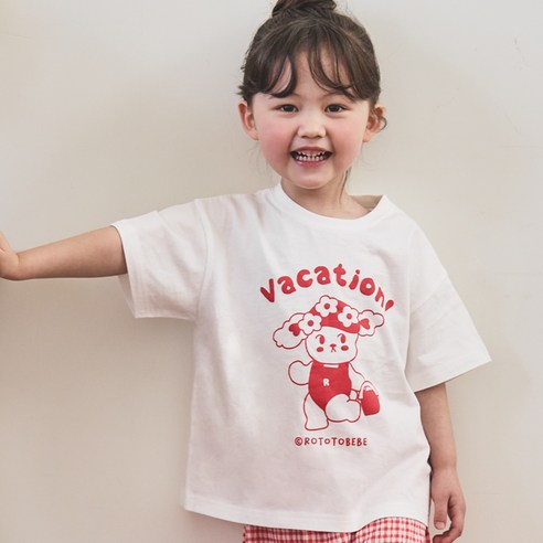 로토토베베 아동용 통기성 캐리퓨어 티셔츠 사이즈, 80, 바캉스뽀꿍, 바캉스뽀꿍 섬네일