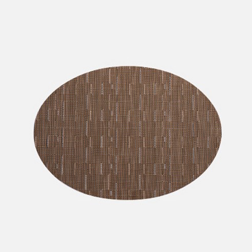 대나무 패턴 라운드 매트, 갈색, 45 x 30 cm