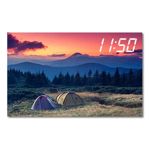 홈마인 LED 캔버스 프린팅 액자 시계 캠핑, 800-HM-CAMPING-02