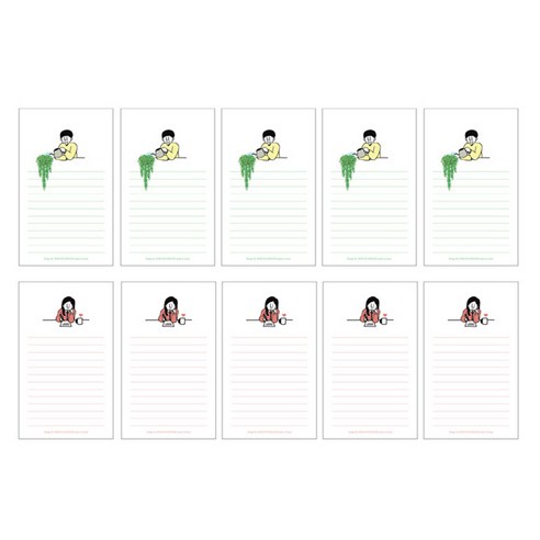 디자인곰곰 마이유 편지지 S 2종 세트, 화분, 편지할께요, 5세트