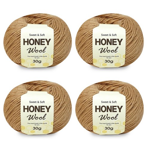니뜨 허니 울 뜨개실 30g x 4p, 9진베이지