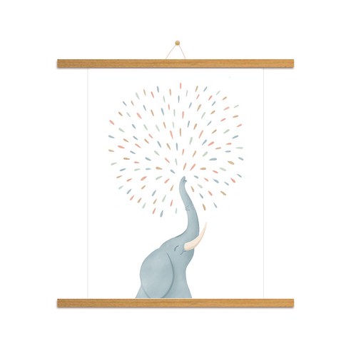 우드족자 31cm + 코끼리E 포스터, 모카
