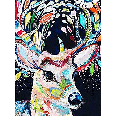 라이징 보석 십자수 DIY 키트, 레인보우 사슴, 1세트