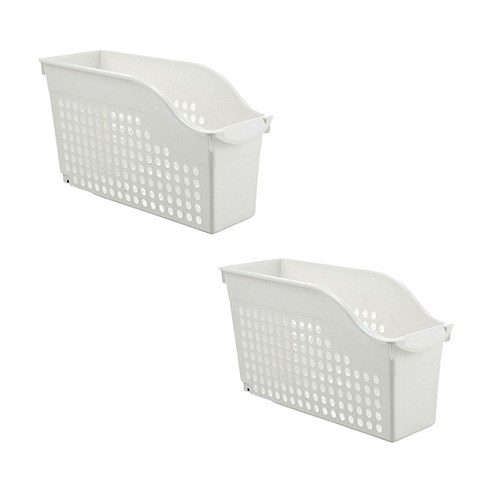 블럭마트 주방 데스크탑 보관 바구니 TYPE 2, 화이트, 2개