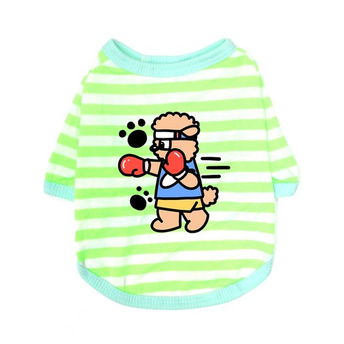 블랭크도그 반려동물 복싱운동 티셔츠, 그린