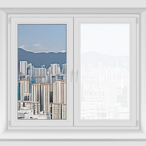 러블리팜 시트메이트 무점착 유리창 사생활보호 열차단 시트지, 화이트