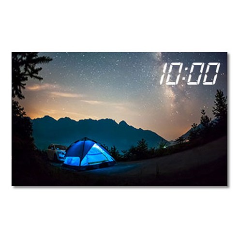 홈마인 LED 캔버스 프린팅 액자 시계 캠핑, 800-HM-CAMPING-05