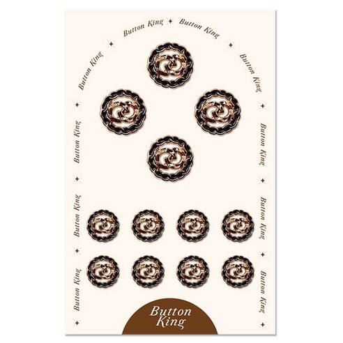 동대문단추왕 여성 정장 사출 단추 15mm 8p + 21mm 4p 세트 에뛰드에폭, 블랙G, 1세트