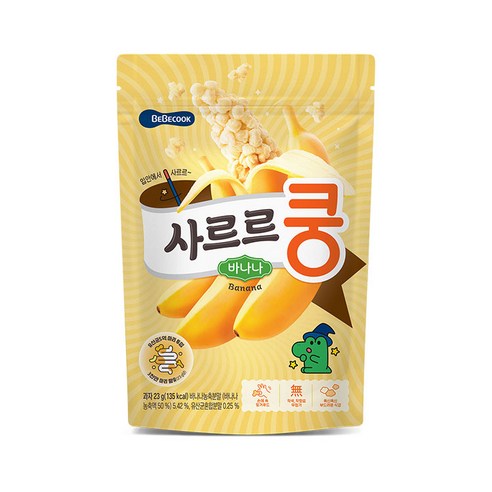 베베쿡 유아용 사르르쿵 과자, 바나나맛, 1개