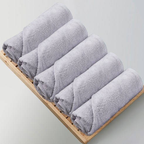 코튼랩 대나무섬유 호텔수건 150g, 라이트그레이, 5개