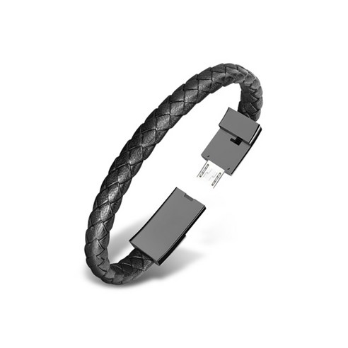 디씨네트워크 USB 5핀 팔찌 고속충전 케이블 20cm, 블랙, 1개