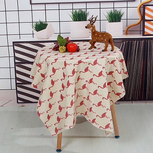코튼린넨 패턴 가리개 천 식탁보, 05, 100 x 160 cm