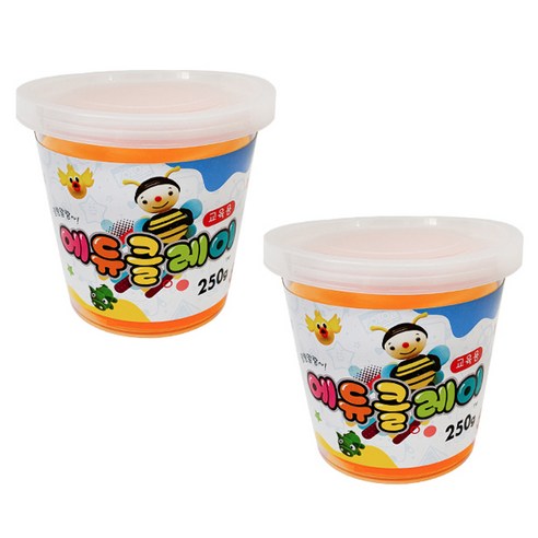 에듀클레이 유아용 클레이 2p, 형광주황, 250g, 2개