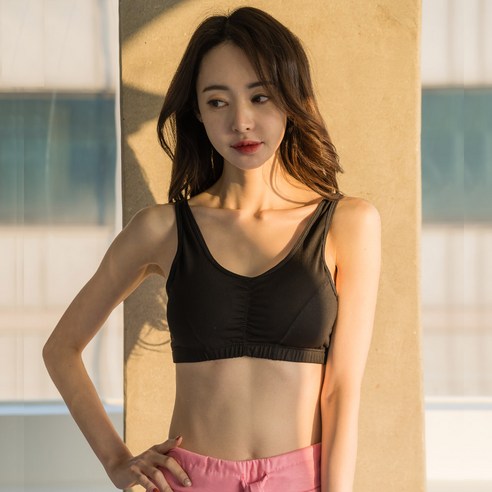 에이원 여성용 캡내장 코트나 끈조절 요가 스포츠브라 11149
