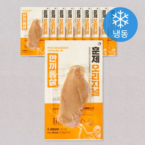 한끼통살 훈제 오리지널 닭가슴살 (냉동), 100g, 1개